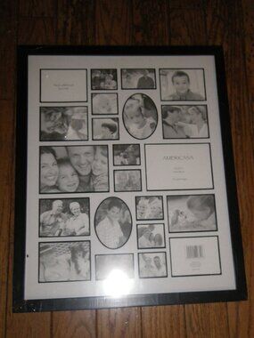Americana Large 20” x 16” Wood Picture Frame w/ 22 Openings For Photographs